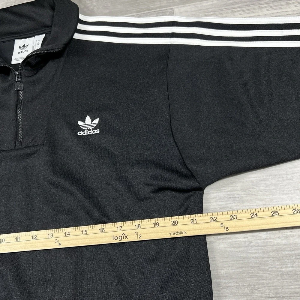 Adidas Originals Funnel Neck 1/4 Zip Track‎ Jacket Top Men's Size M Black IZ4803